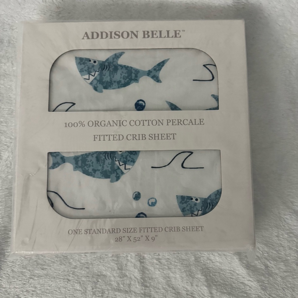 Blue Shark Crib Sheet - One Fitted Sheet